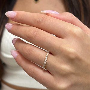 Rachel Koen 0.30Cttw Baguette & Round Cut Diamond Ring 18K Yellow Gold SZ 6.75